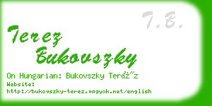 terez bukovszky business card